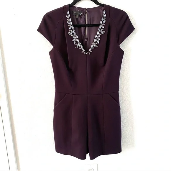 Ted Baker Pants Jumpsuits Ted Baker Plum Purple Embellished